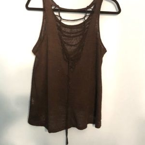 Black tank with open and crossed back